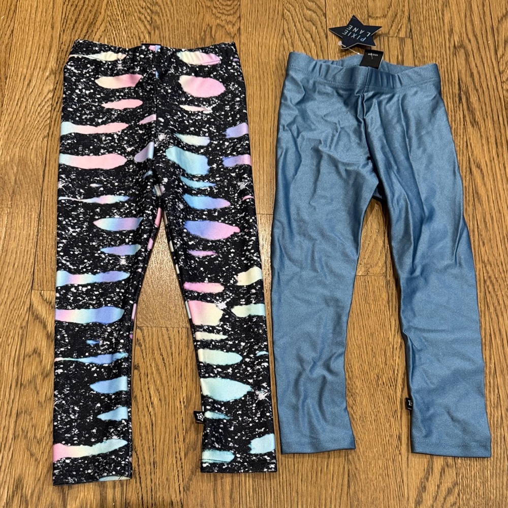 Pixielane Colorful Kids Leggings Set 3T NWT